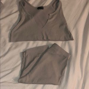 Little pretty thing ribbed grey set